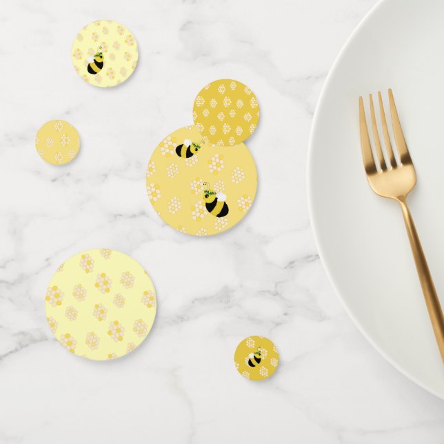 Niedliche gelbe Hummelbienen und Honeycomb Babydus Konfetti (Gruppe)