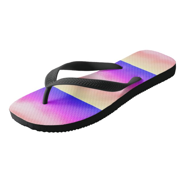 Niedliche GELBE PUPLE Moderne Frauen Flip Flops (Schrägansicht)