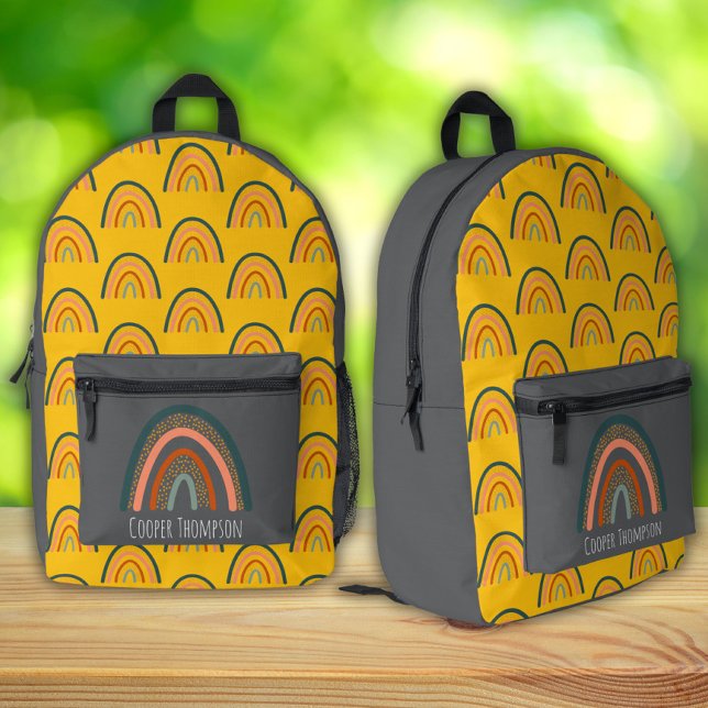 Niedliche Gelbe Regenbogenjungen Bedruckter Rucksack (Von Creator hochgeladen)