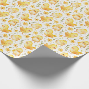Niedliche Gelbe Schweine und Blume Geschenkpapier