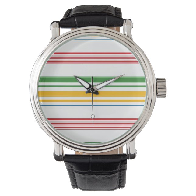 Niedliche gelbe Streifen Armbanduhr (Vorderseite)