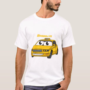 Niedliche Gelbe Taxifahrt Cartoon Illustration T-Shirt
