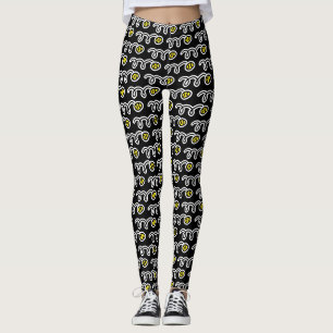 Niedliche gelbe Tennisballspiele Leggings