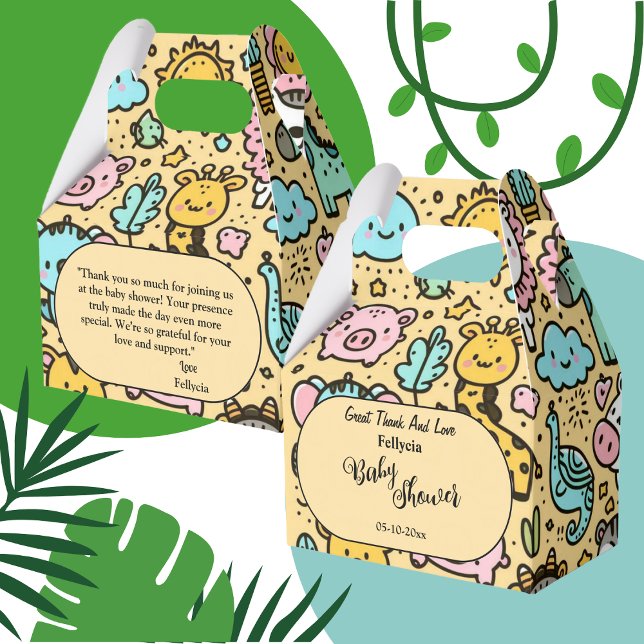 Niedliche gelbe Tierdoddles Geschenkschachtel (Von Creator hochgeladen)