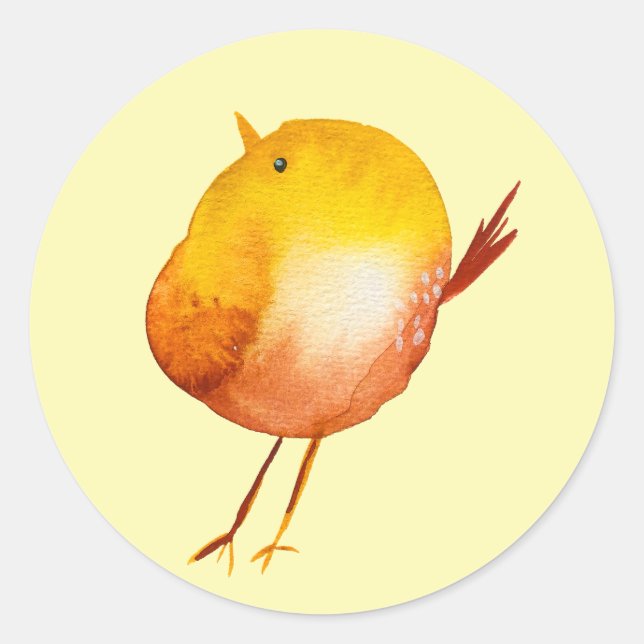 Niedliche gelbe Vogelart Runder Aufkleber (Vorderseite)
