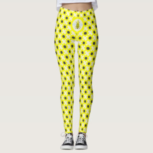 Niedliche Gelbjunge Biene und Blume Leggings