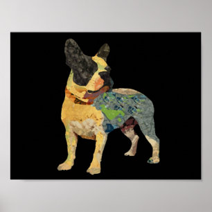 Niedliche gemalte französische Bulldogge Poster