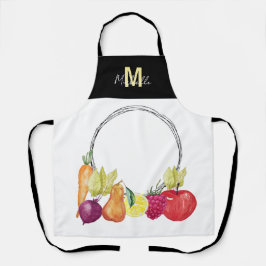 Niedliche Gemüse und Obst Mit Monogramm Schürze