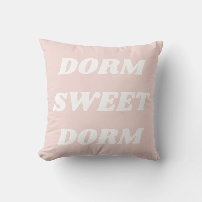 Niedliche, gemütliche Rosa Weiße Uni Dorm Minimali Kissen (Vorderseite)