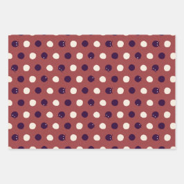 Niedliche, gemütliche und moderne Polka Dot Geschenkpapier Set