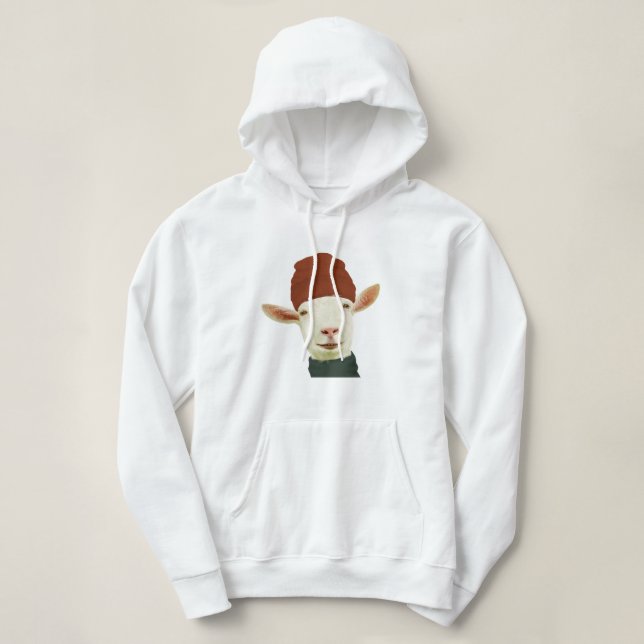 Niedliche, gemütliche Winterziege mit Beanie-Hut u Hoodie (Design vorne)