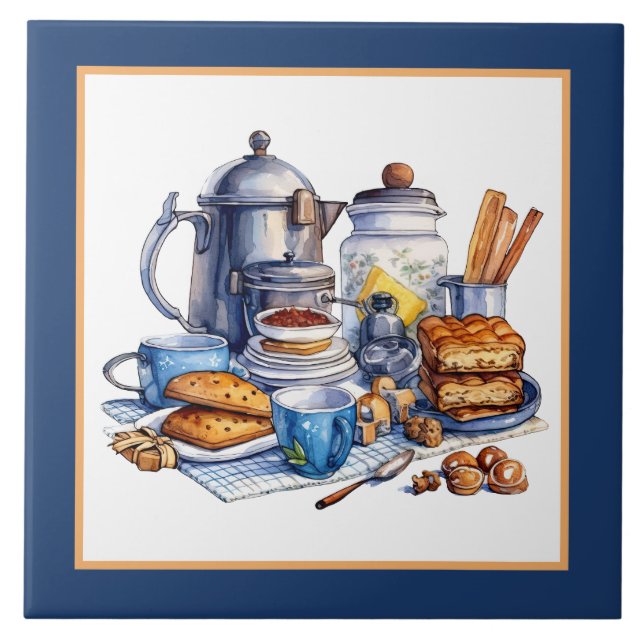 Niedliche, gemütliche Zuhause-Küche Fliese (Vorderseite)