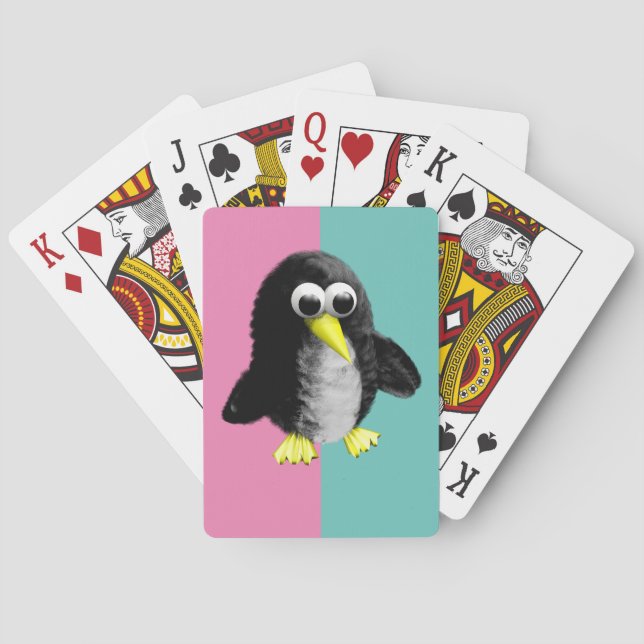 Niedliche Gender Reveal Ideas, Pinguin Spielkarten (Rückseite)