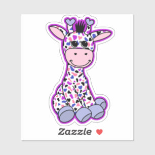 Niedliche Genderfluid-Stolperflagge Giraffe Rosa L Aufkleber