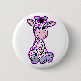 Niedliche Genderfluid-Stolperflagge Giraffe Rosa L Button