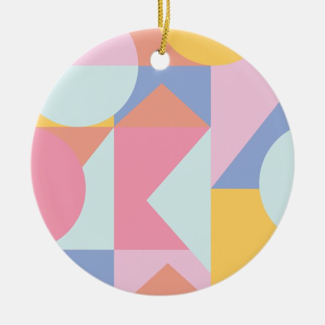 Niedliche geometrische Formen - Collage Artwork Keramik Ornament (Vorne)