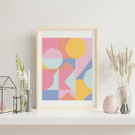 Niedliche geometrische Formen - Collage Artwork Poster<br><div class="desc">Diese unterhaltsame,  frische grafische Collage zeichnet sich durch geometrische,  einfache Formen in einer niedlichen Farbpalette aus Pastellfarben und sanften Brillanten aus.</div>