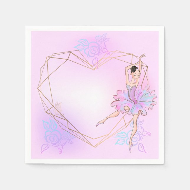 Niedliche geometrische Girls -  Ballerina Special  Serviette (Vorderseite)