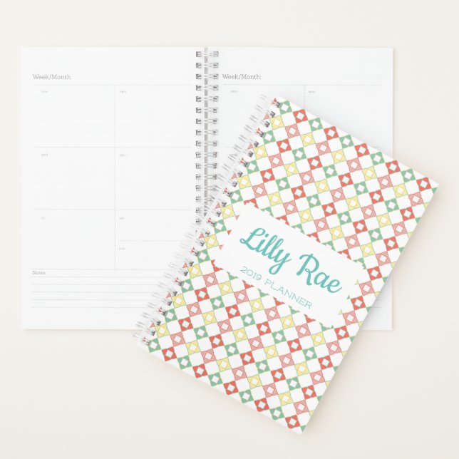 Niedliche geometrische Muster Girl School Planer (Anzeige)