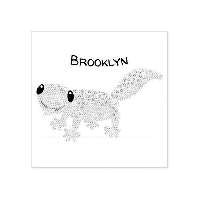 Niedliche gepunktete Gecko-Cartoon-Abbildung Gummistempel (Prägung)