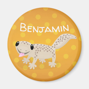 Niedliche gepunktete Gecko-Cartoon-Abbildung Magnet