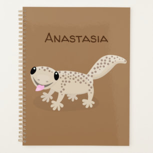 Niedliche gepunktete Gecko-Cartoon-Abbildung Planer