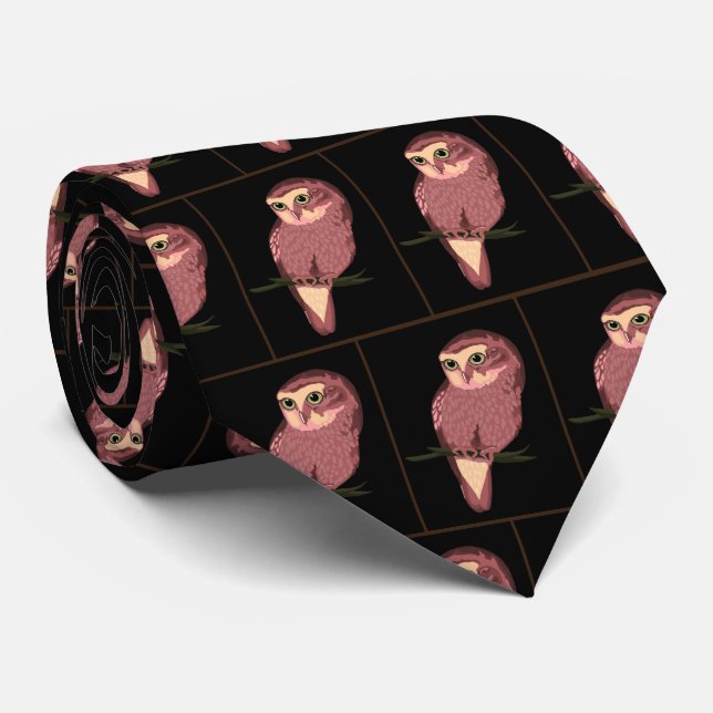 Niedliche Gepunktete Owl Neck Tie Krawatte (Gerollt)