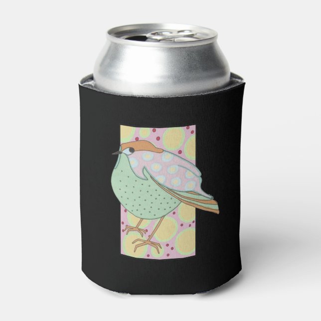 Niedliche Gerahmte Pastel Songbird Dosenkühler (Kanne Vorderseite)