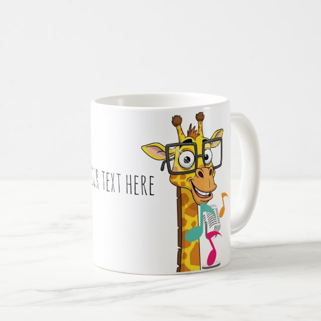 niedliche Gesangsgiraffe Kaffeetasse (VorderseiteRechts)