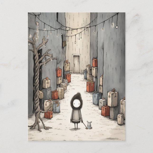 Niedliche Geschenke Alley Feiertagspostkarte (Vorderseite)