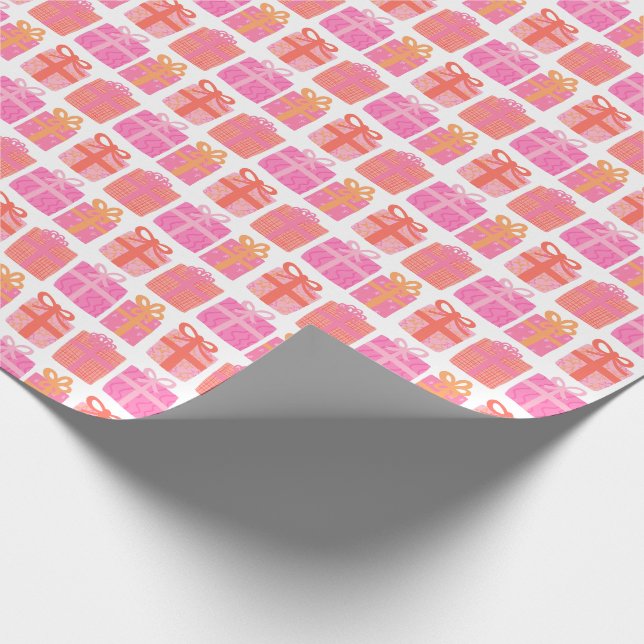 Niedliche Geschenke HandGezeichnet Weihnachtsfeier Geschenkpapier (Ecke)