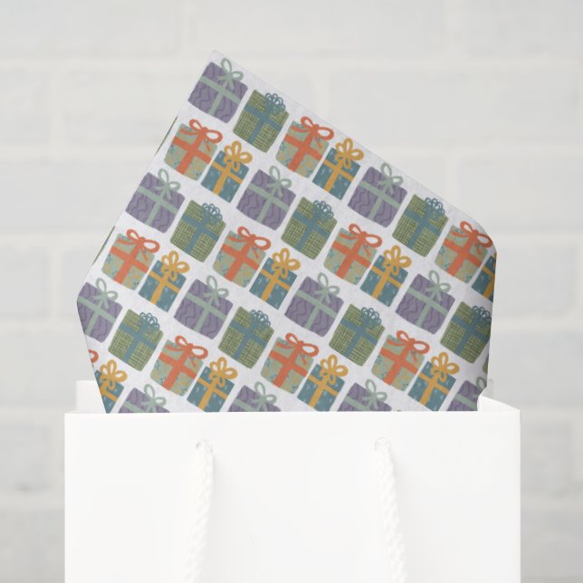 Niedliche Geschenke HandGezeichnet Weihnachtsfeier Seidenpapier (Geschenktüte)