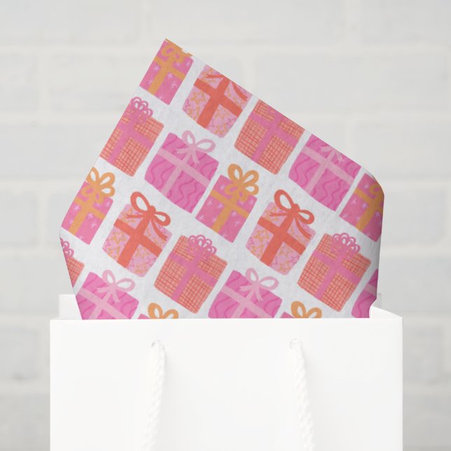Niedliche Geschenke HandGezeichnet Weihnachtsfeier Seidenpapier (Geschenktüte)