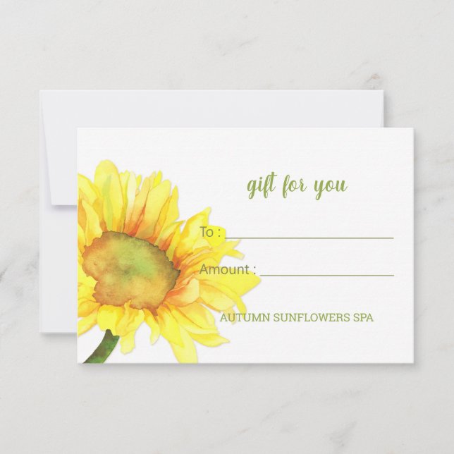Niedliche Geschenkkarte für Sonnenblumen RSVP Karte (Vorderseite)