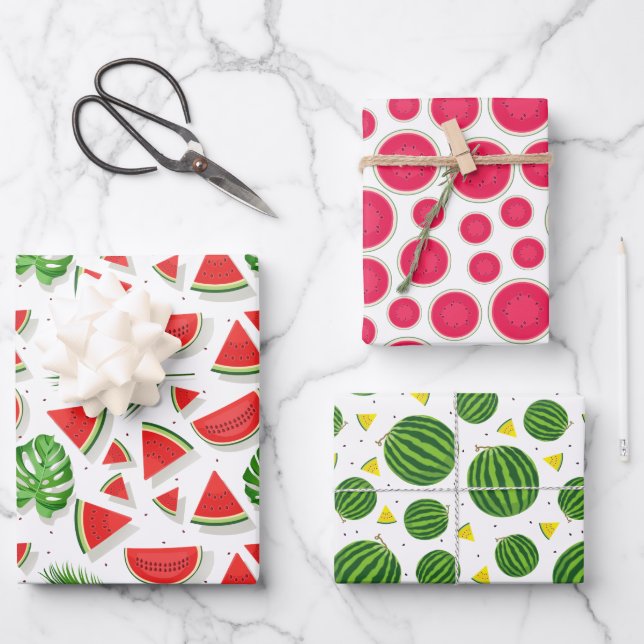 Niedliche Geschenkwrap | Watermelon Wrapping Paper Geschenkpapier Set (Vorderseite)