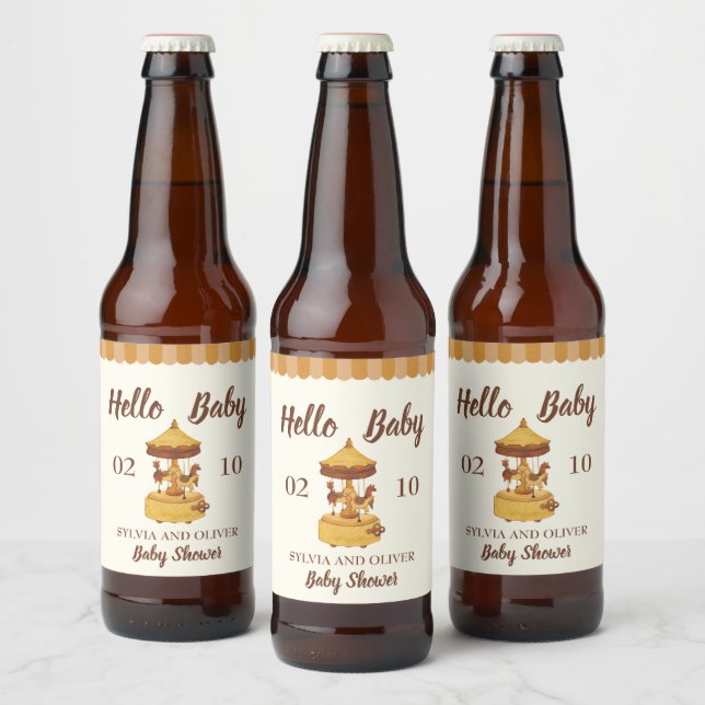 Niedliche geschlechtsneutrale Babydusche Bierflaschenetikett (Flaschen)