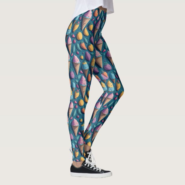 Niedliche Geschmacksrichtungen Farbenfrohe Eiscrem Leggings (Rechts)