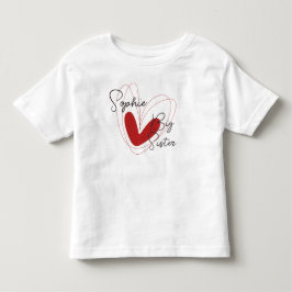 Niedliche Geschwister Big Sister Herzname Kleinkin Kleinkind T-shirt