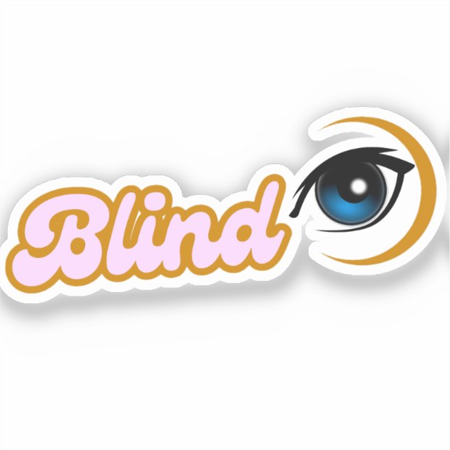 niedliche Gestaltung des blinden Auges Aufkleber (Vorderseite)