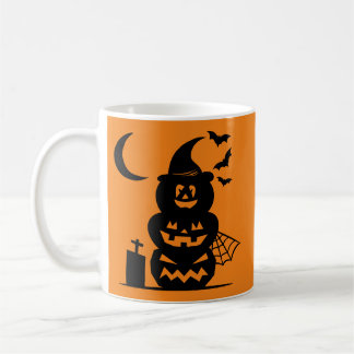 Niedliche gestapelte Pumpkins Halloween-Kaffee-Tas Kaffeetasse