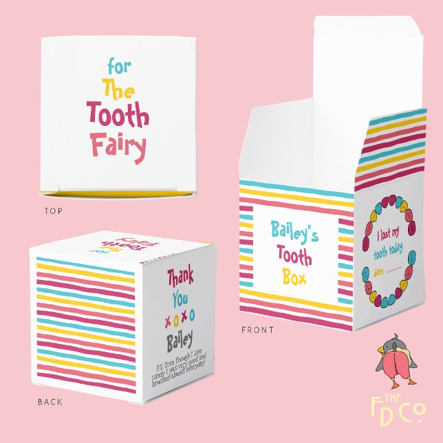 Niedliche, gestreifte Kandy Tooth Box für Kinder Geschenkschachtel (Von Creator hochgeladen)