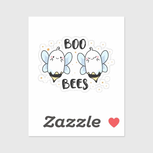 Niedliche Ghost-Boo-Bienen - Witziges Halloween au Aufkleber (Blatt)