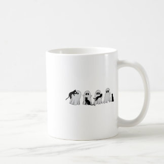 Niedliche Ghost Cat Halloween Outdoor Kostüme Kat Kaffeetasse