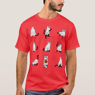 Niedliche Ghost-Katze Weihnachtsstimmung Kostüme 1 T-Shirt