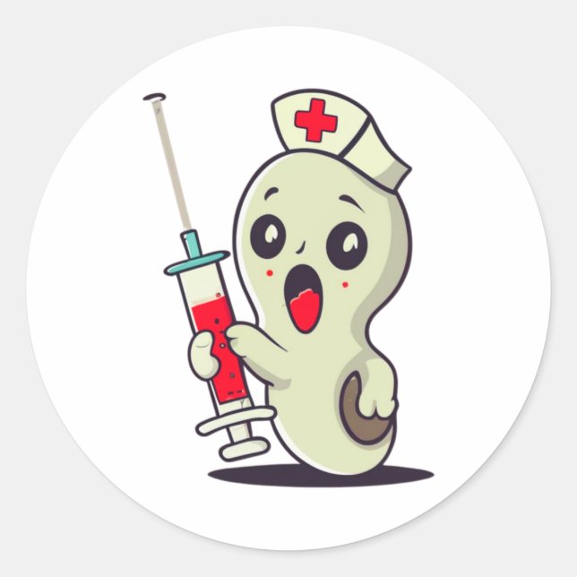 niedliche Ghost-Pflegeinjektion Runder Aufkleber (Vorderseite)