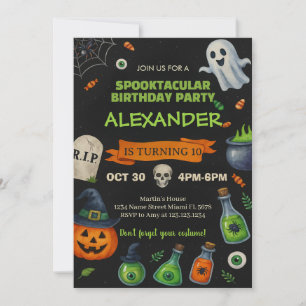 Niedliche Ghosts & Pumpkins Einladung