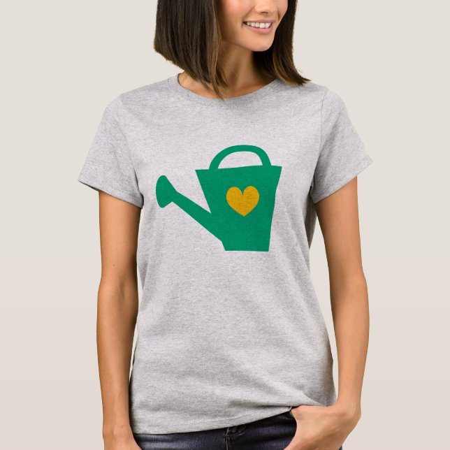 Niedliche Gießkanne mit Herz-zu-Shirt für Gärtner T-Shirt (Vorderseite)
