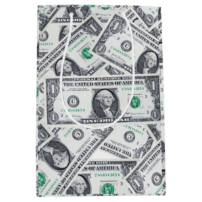 Niedliche GIFT-BAG mit einem Dollar Mittlere Geschenktüte (Vorderseite)