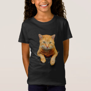NIEDLICHE GINGER-KATZE IN EINEM POCKET T-Shirt