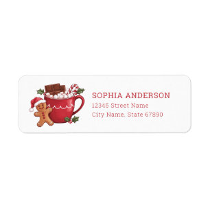 Niedliche Gingerbread Man and Hot Cocoa Address La